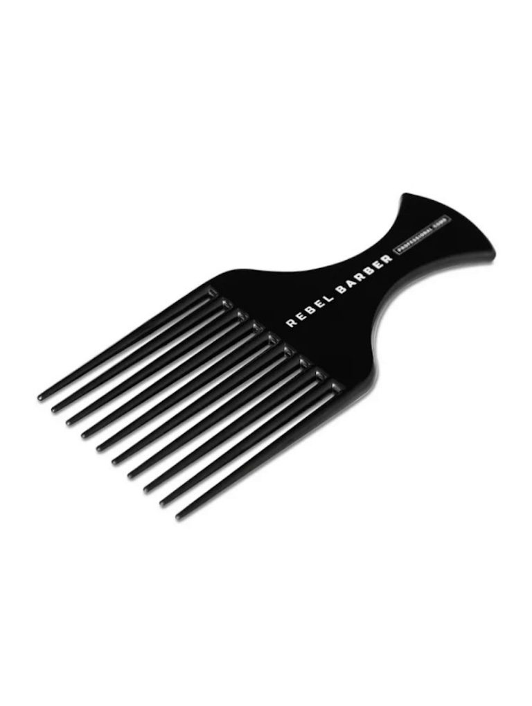 Премиальный гребень-афропик REBEL BARBER AFRO COMB TOTAL BLACK
