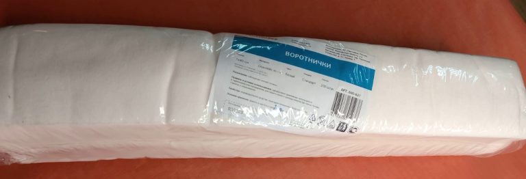 Воротнички из спанлейса, 7х40 см, белый, 200 шт/упк