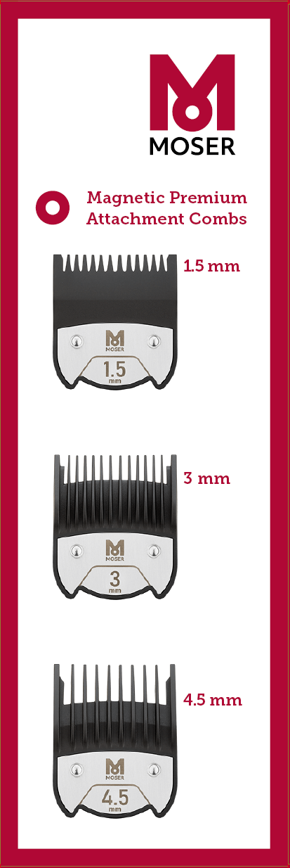 Набор магнитных насадок Moser Magnetic Premium 1,5/3/4,5 mm