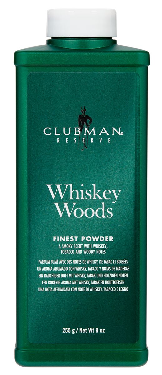 Тальк универсальный с запахом виски, 255 гр. Clubman Whiskey Woods Powder
